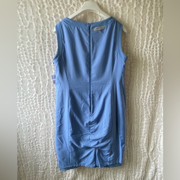 KASPER Powder Blue Sleeveless Sheath Dress. - Picture 7 of 9